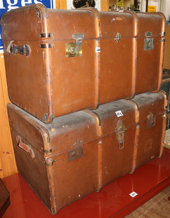2 large cabinet trunks